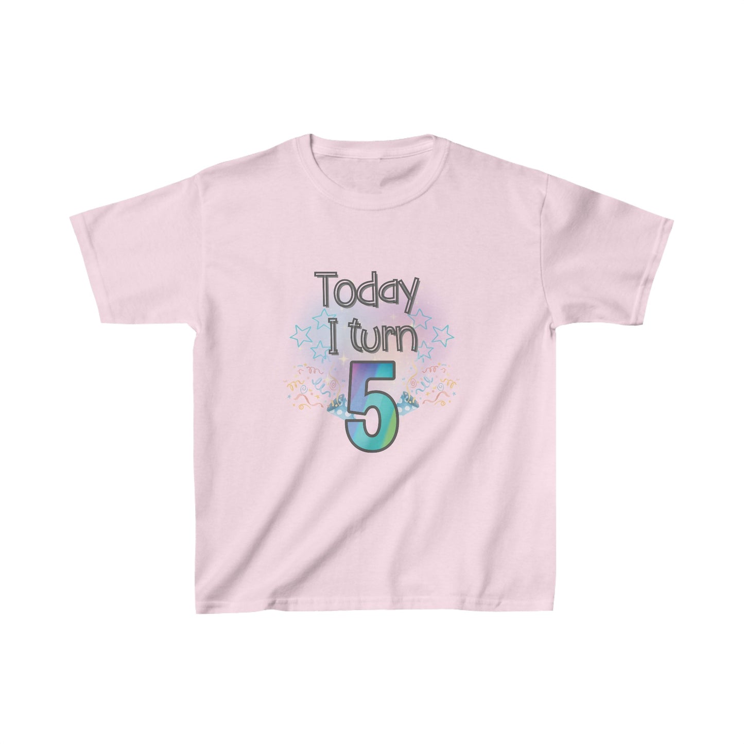 Today I Turn 5 Kids Heavy Cotton™ Tee