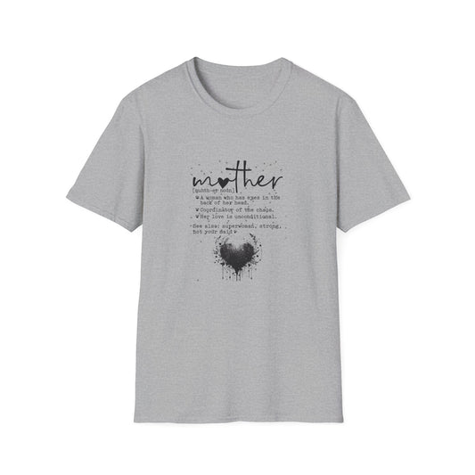 Mother Meaning Black Print Unisex Softstyle Adult T-Shirt