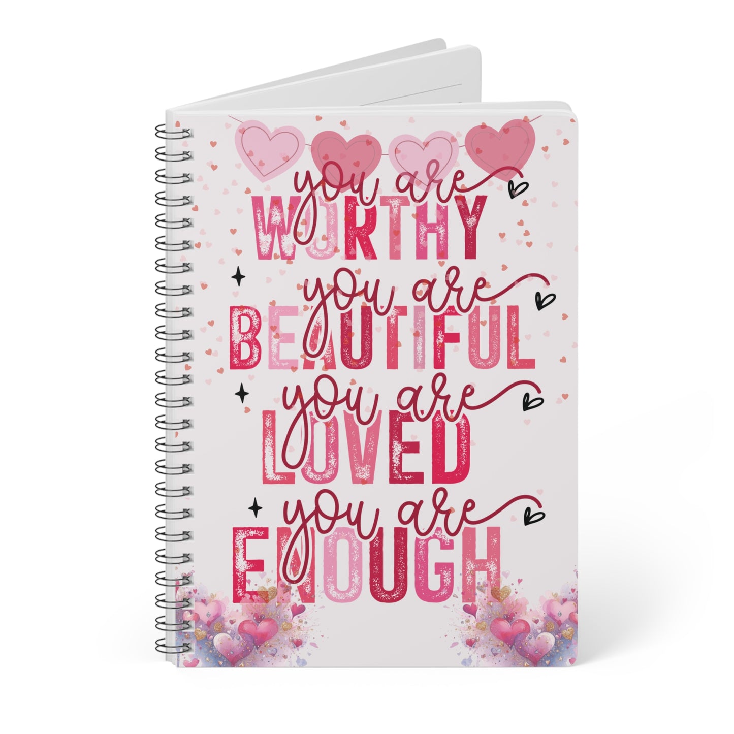 You Are Worthy Self Love Wirobound Softcover Notebook, A5