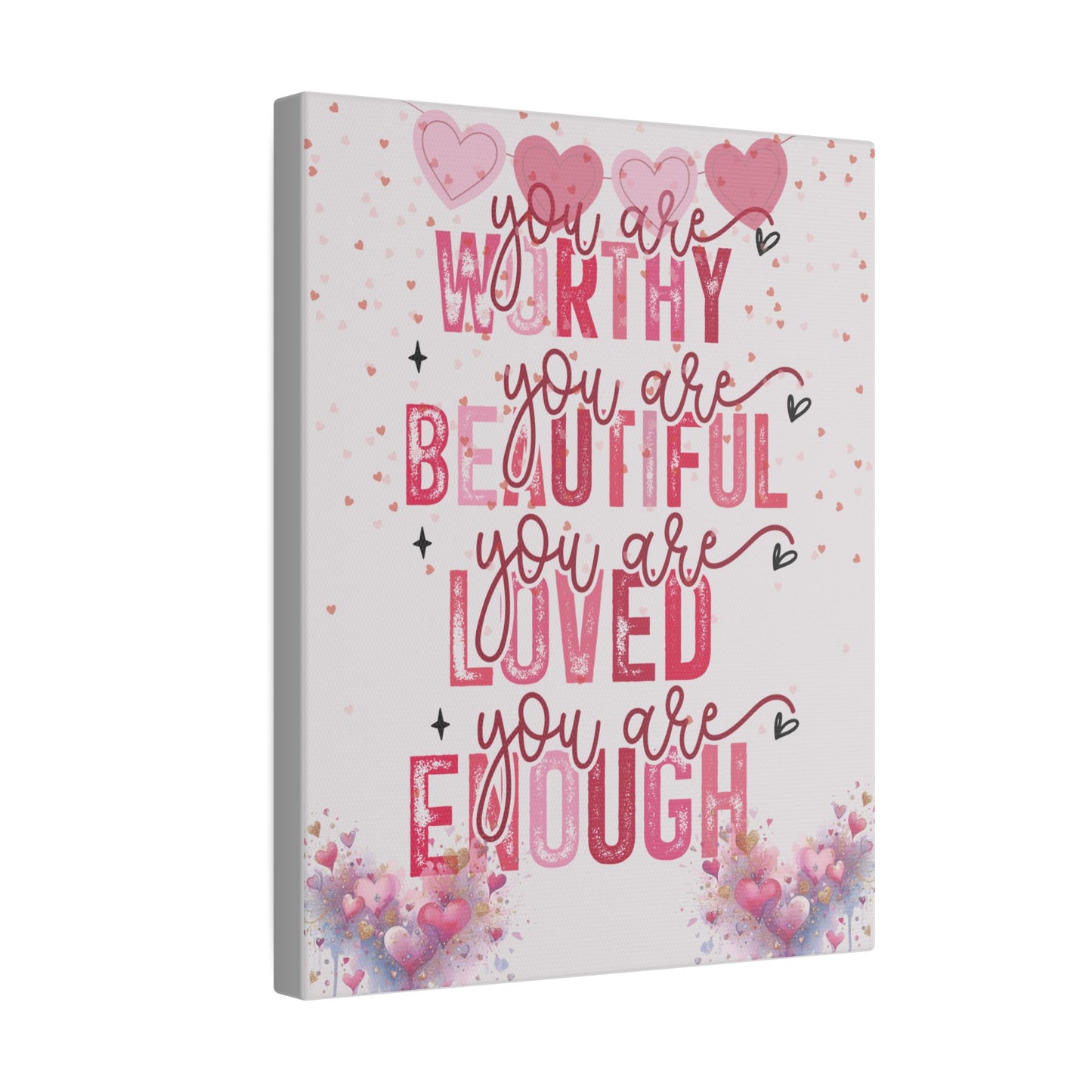 You Are Worthy Self Love Matte Eco-friendly Canvas, 10"x8" 0.75"
