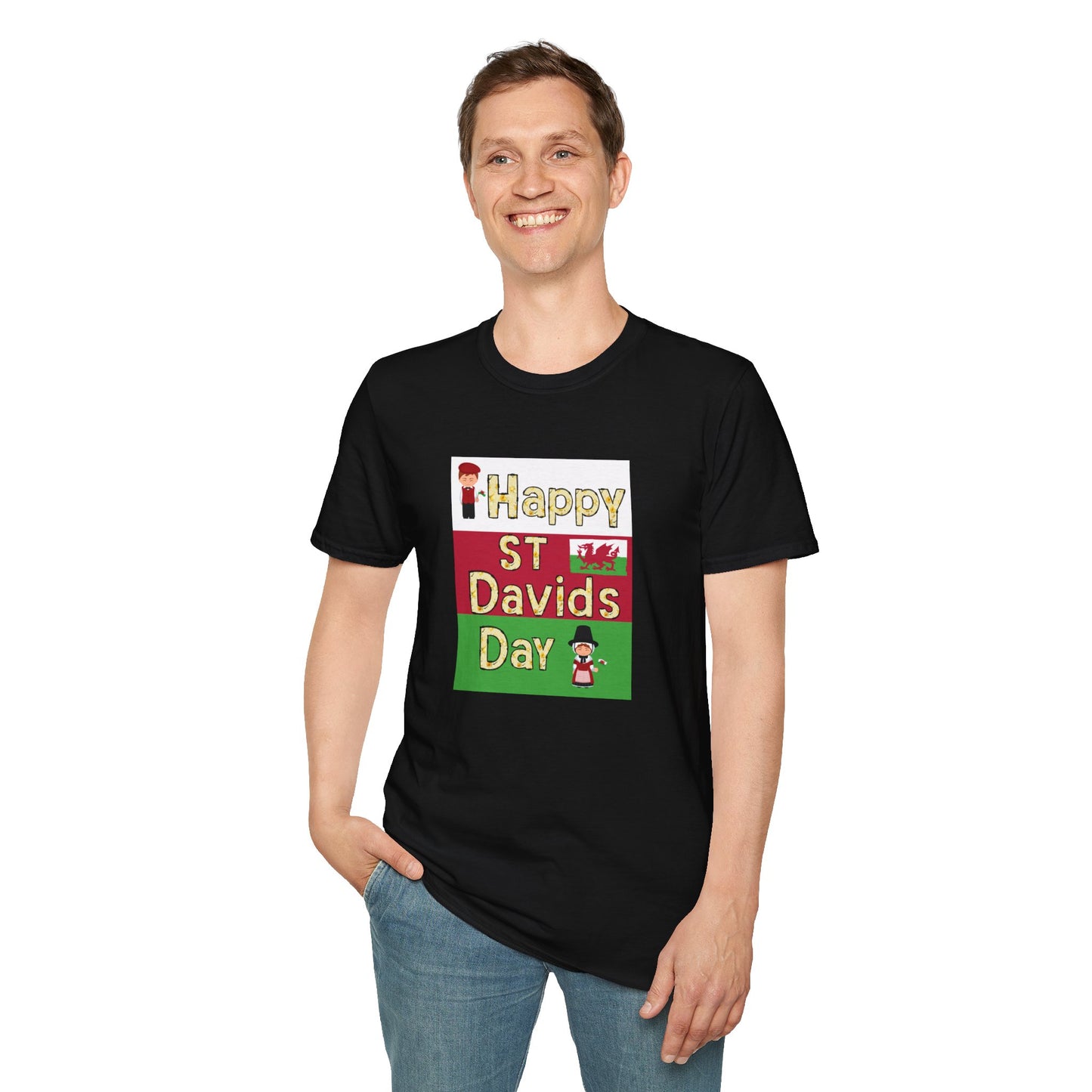 Happy St David's Day Unisex Softstyle Adult T-Shirt