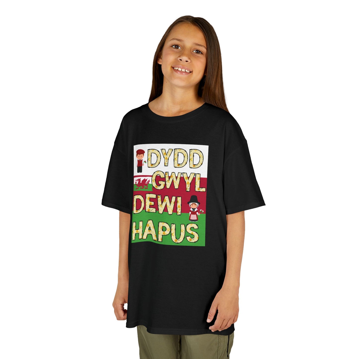 Dydd Gwyl Dewi Hapus Kids Heavy Cotton™ Tee