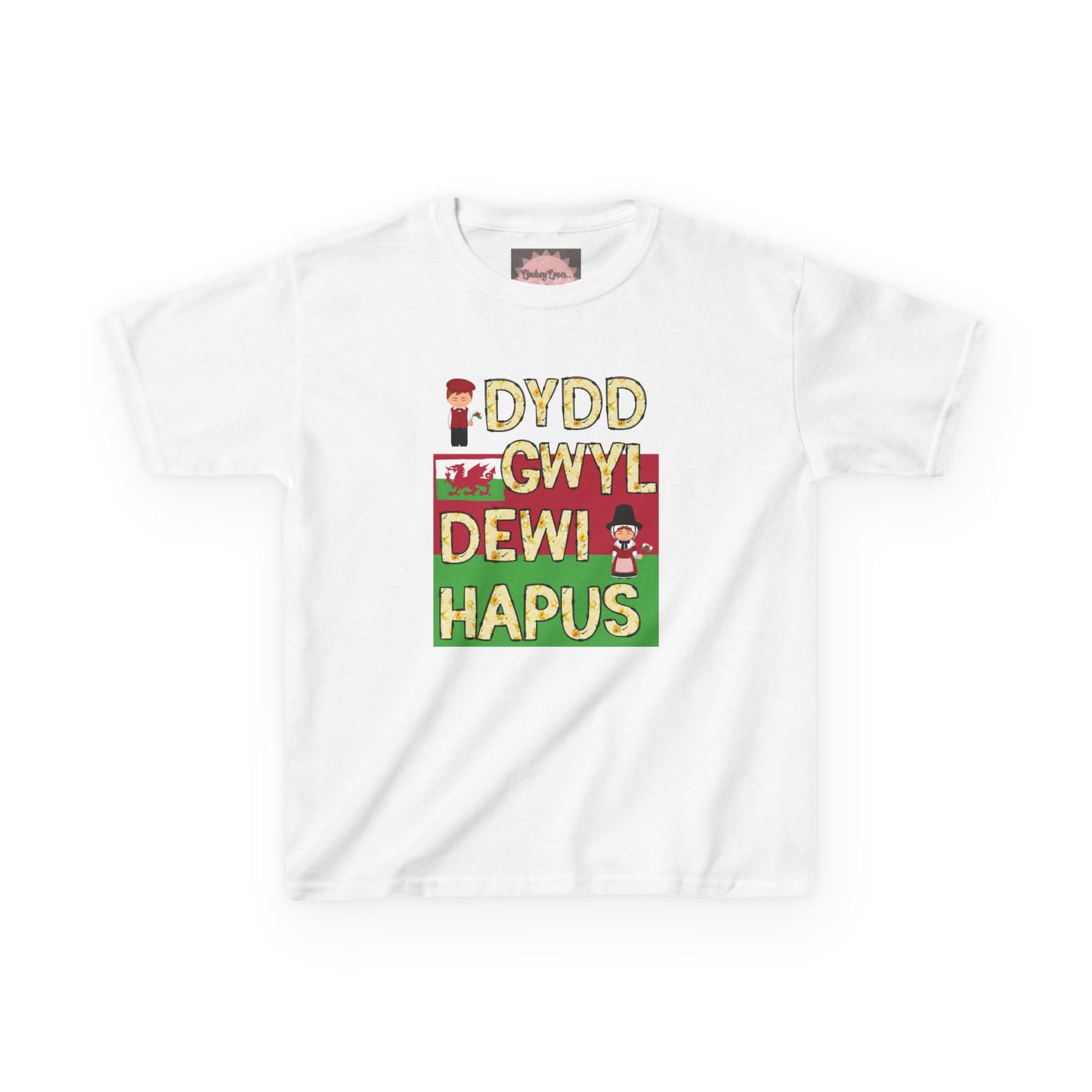 Dydd Gwyl Dewi Hapus Kids Heavy Cotton™ Tee