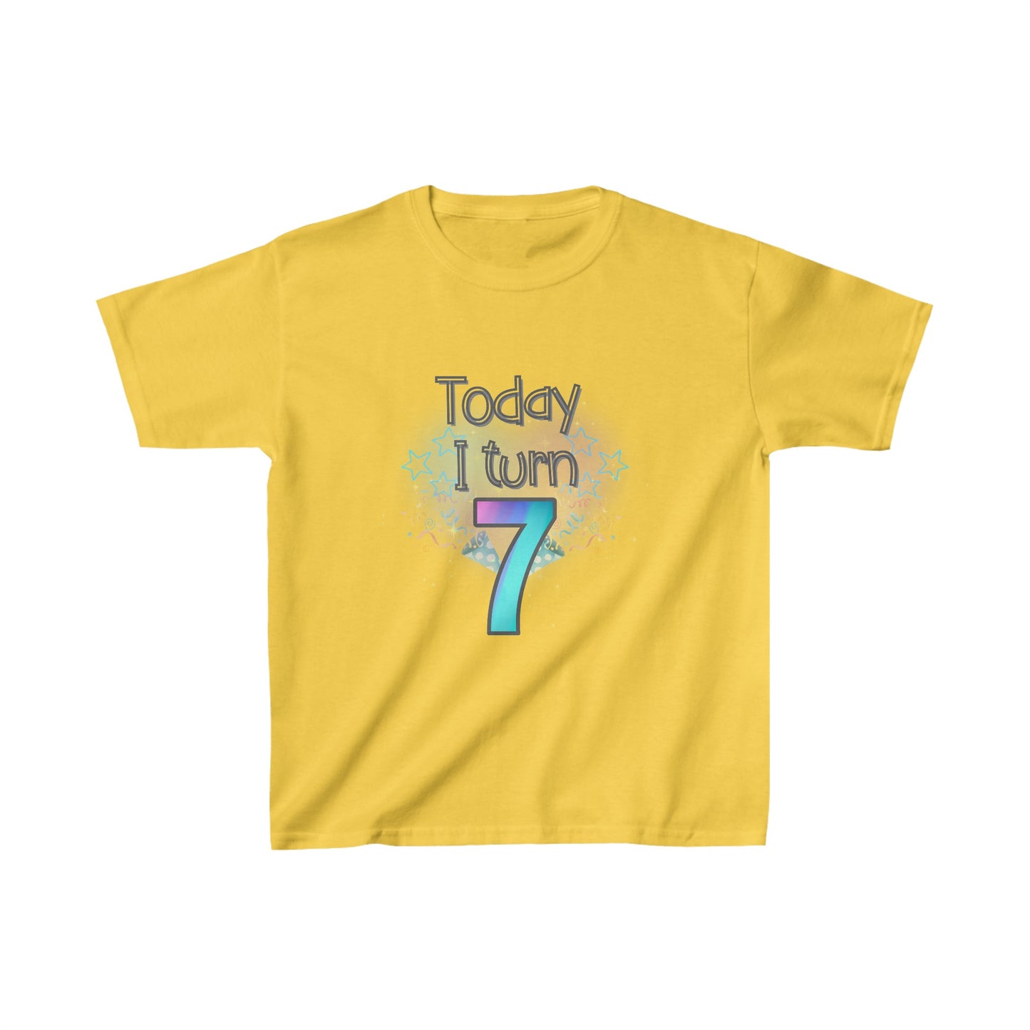 Today I Turn 7 Kids Heavy Cotton™ Tee
