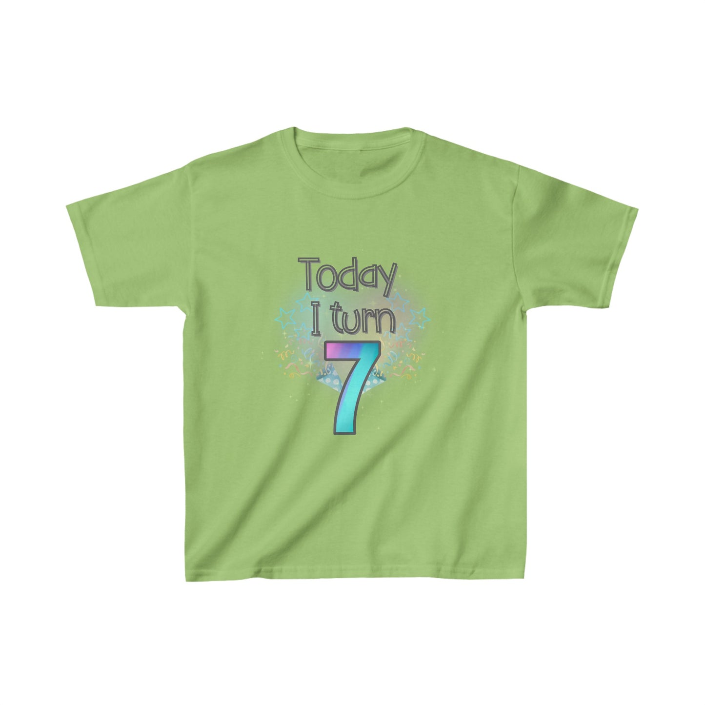 Today I Turn 7 Kids Heavy Cotton™ Tee