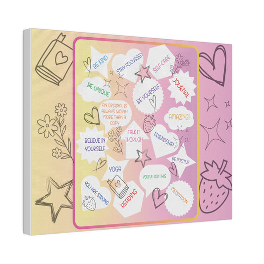 Positive Thoughts Eco-friendly Matte Canvas, Stretched, 0.75"