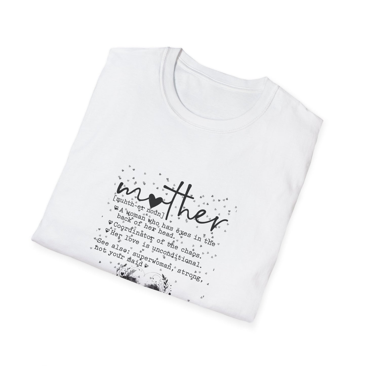 Mother Meaning Black Print Unisex Softstyle Adult T-Shirt