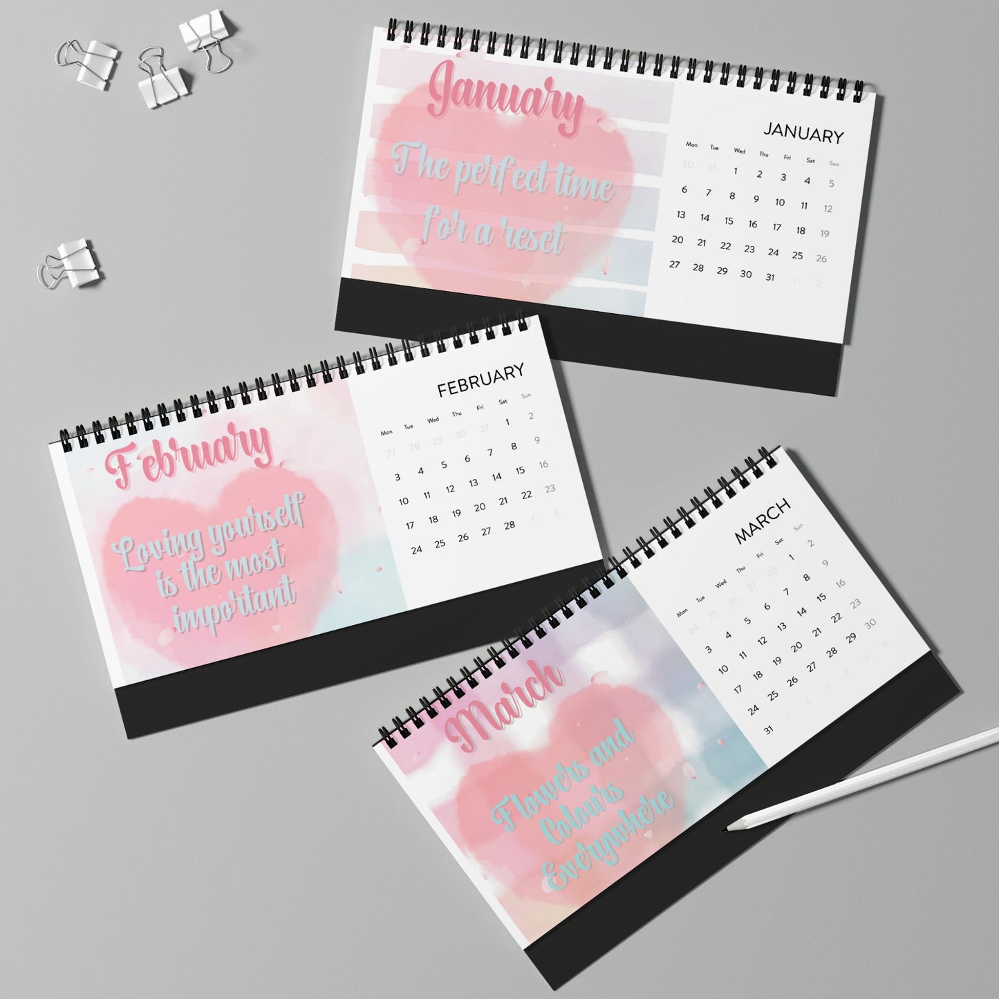Positive Pastel 2025 Desk Calendar