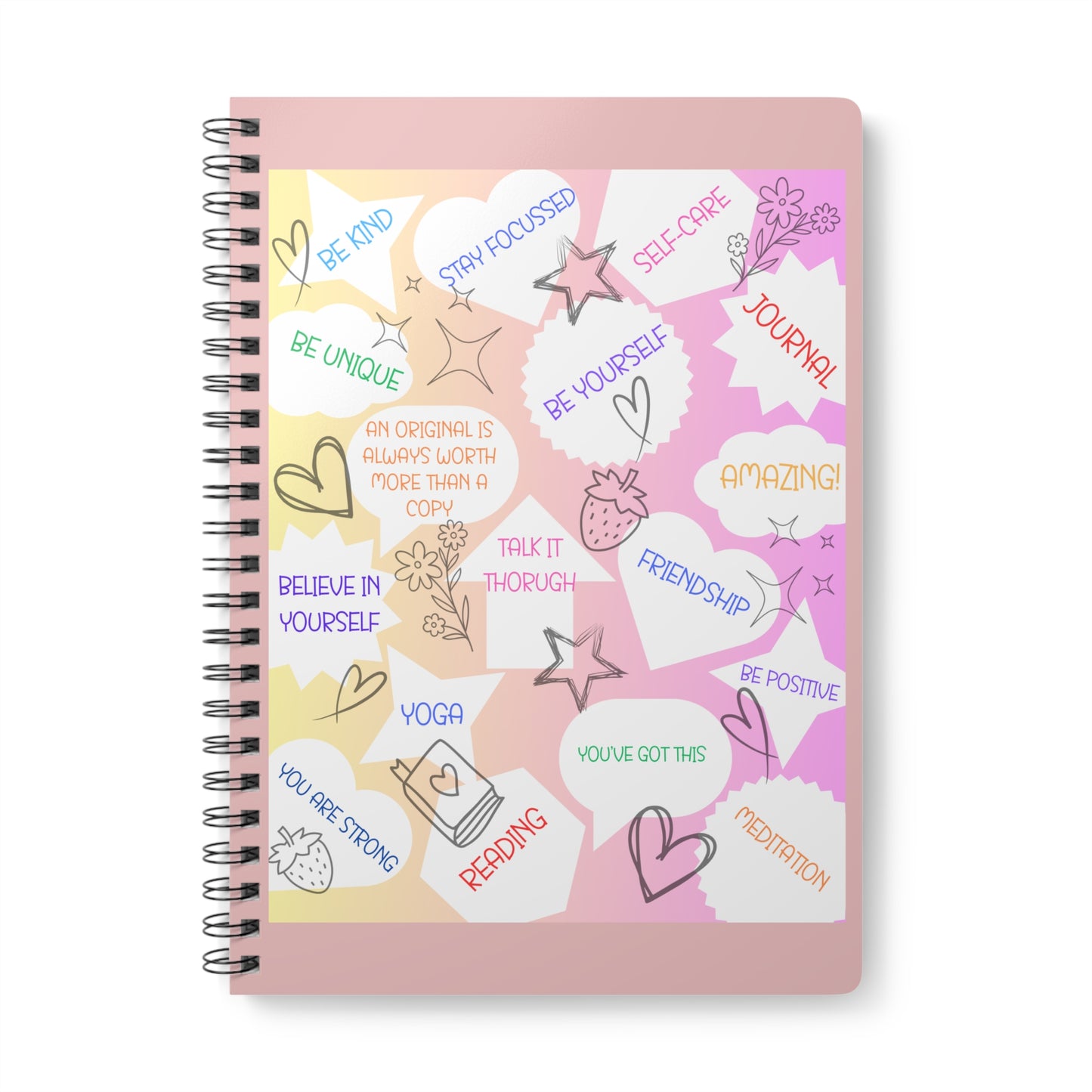 Positive Thoughts Wirobound Softcover Notebook, A5