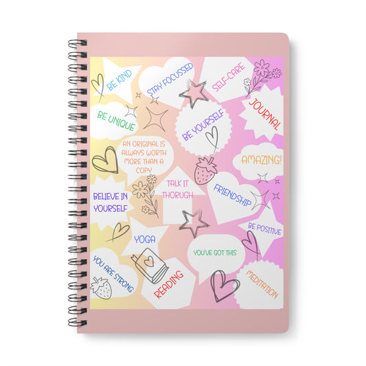 Positive Thoughts Wirobound Softcover Notebook, A5