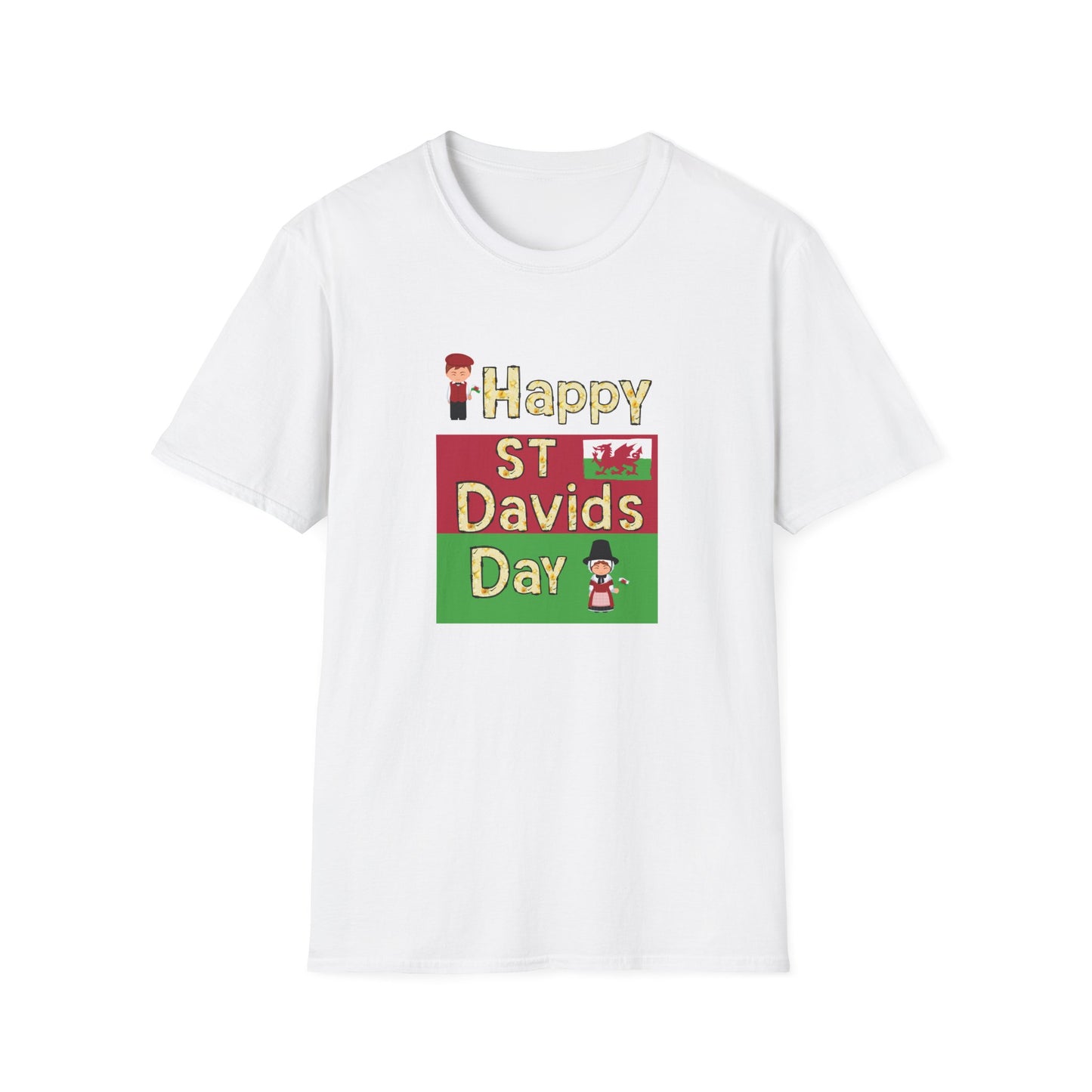 Happy St David's Day Unisex Softstyle Adult T-Shirt