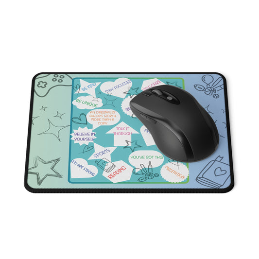 Positive Thoughts Blue Non-Slip Gaming Mouse Pad