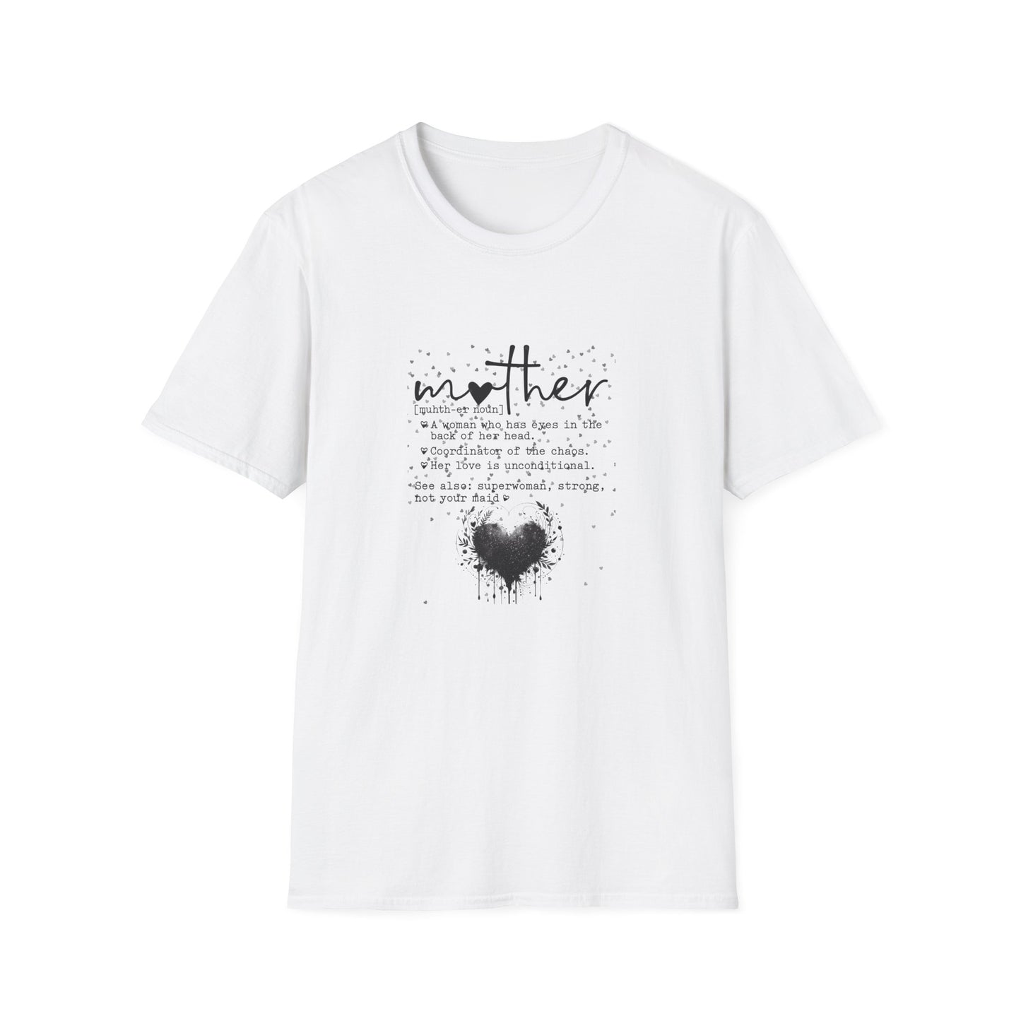 Mother Meaning Black Print Unisex Softstyle Adult T-Shirt