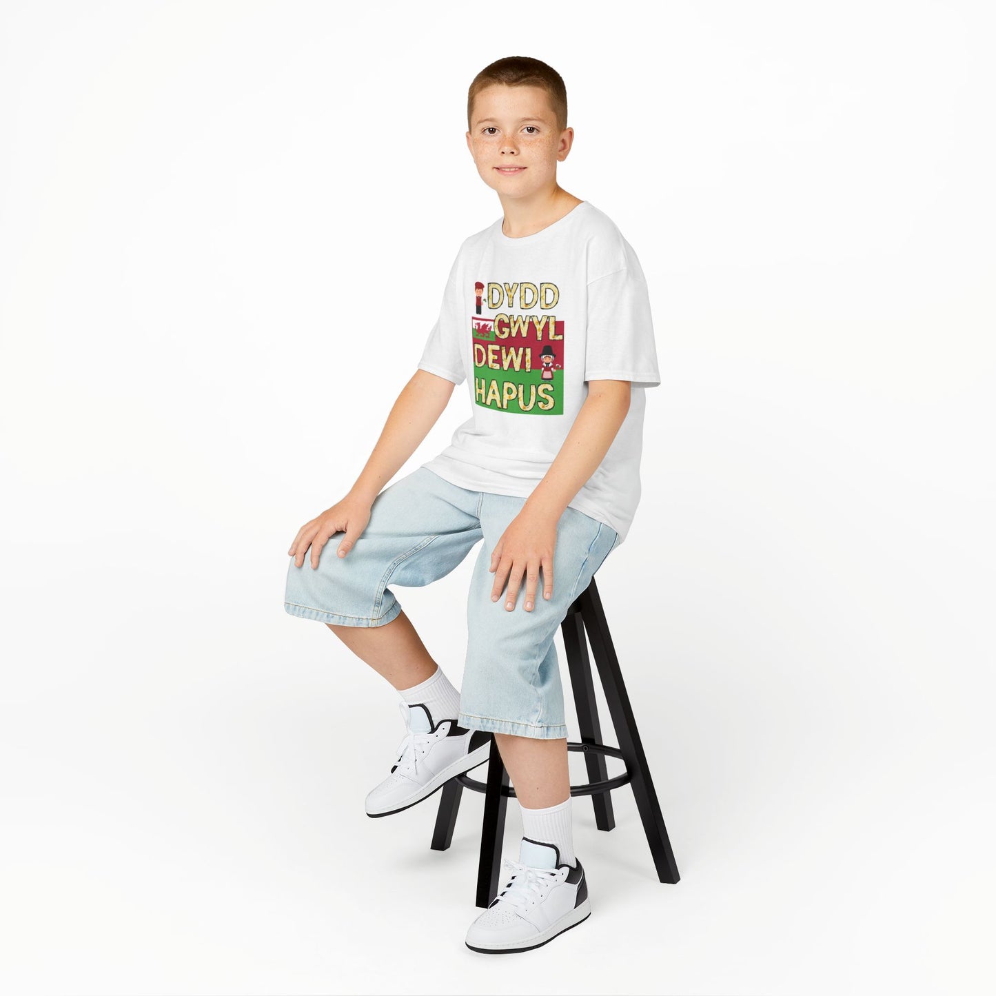 Dydd Gwyl Dewi Hapus Kids Heavy Cotton™ Tee