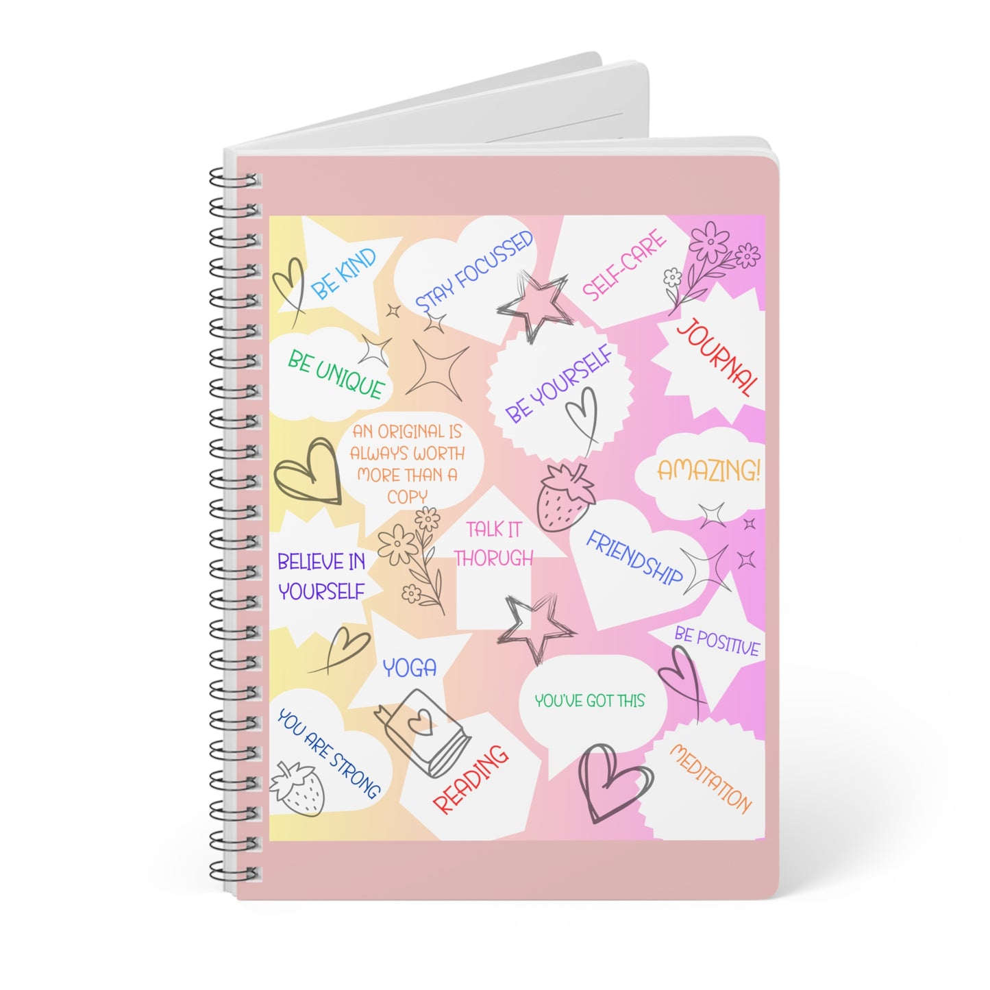 Positive Thoughts Wirobound Softcover Notebook, A5