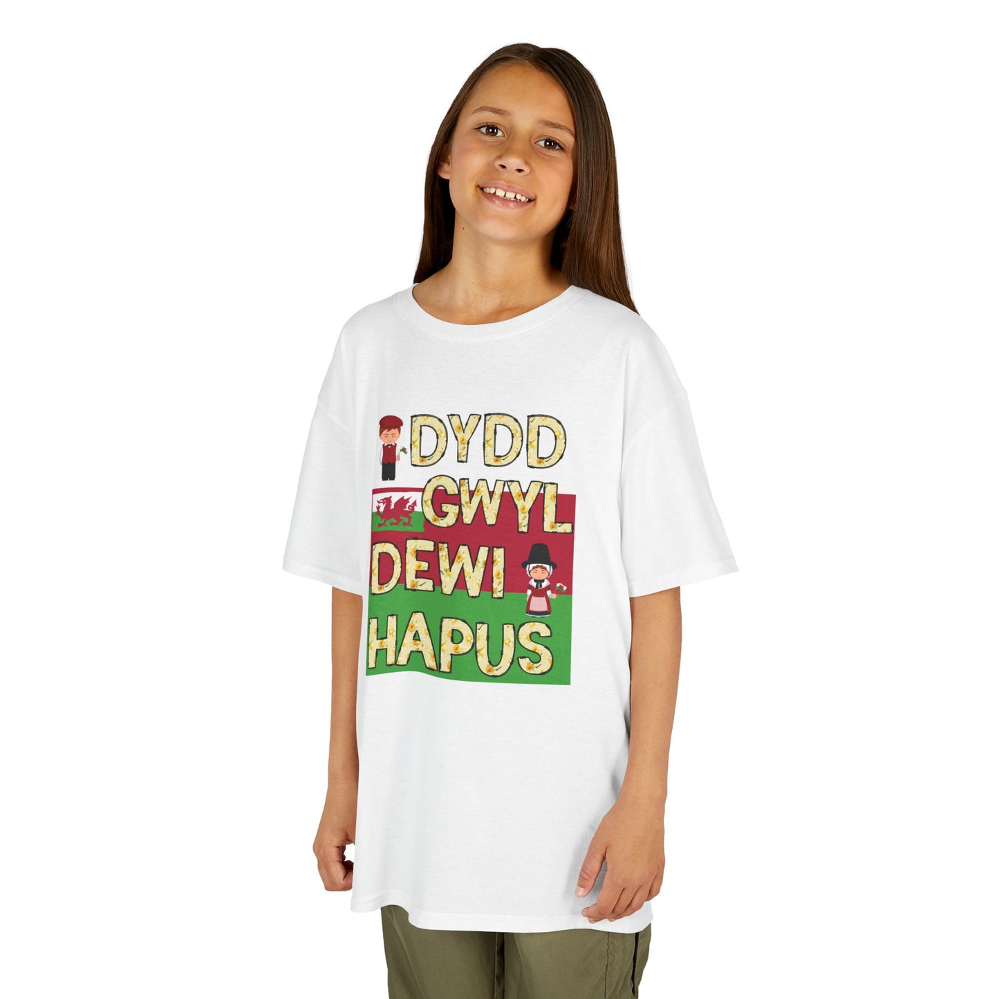 Dydd Gwyl Dewi Hapus Kids Heavy Cotton™ Tee