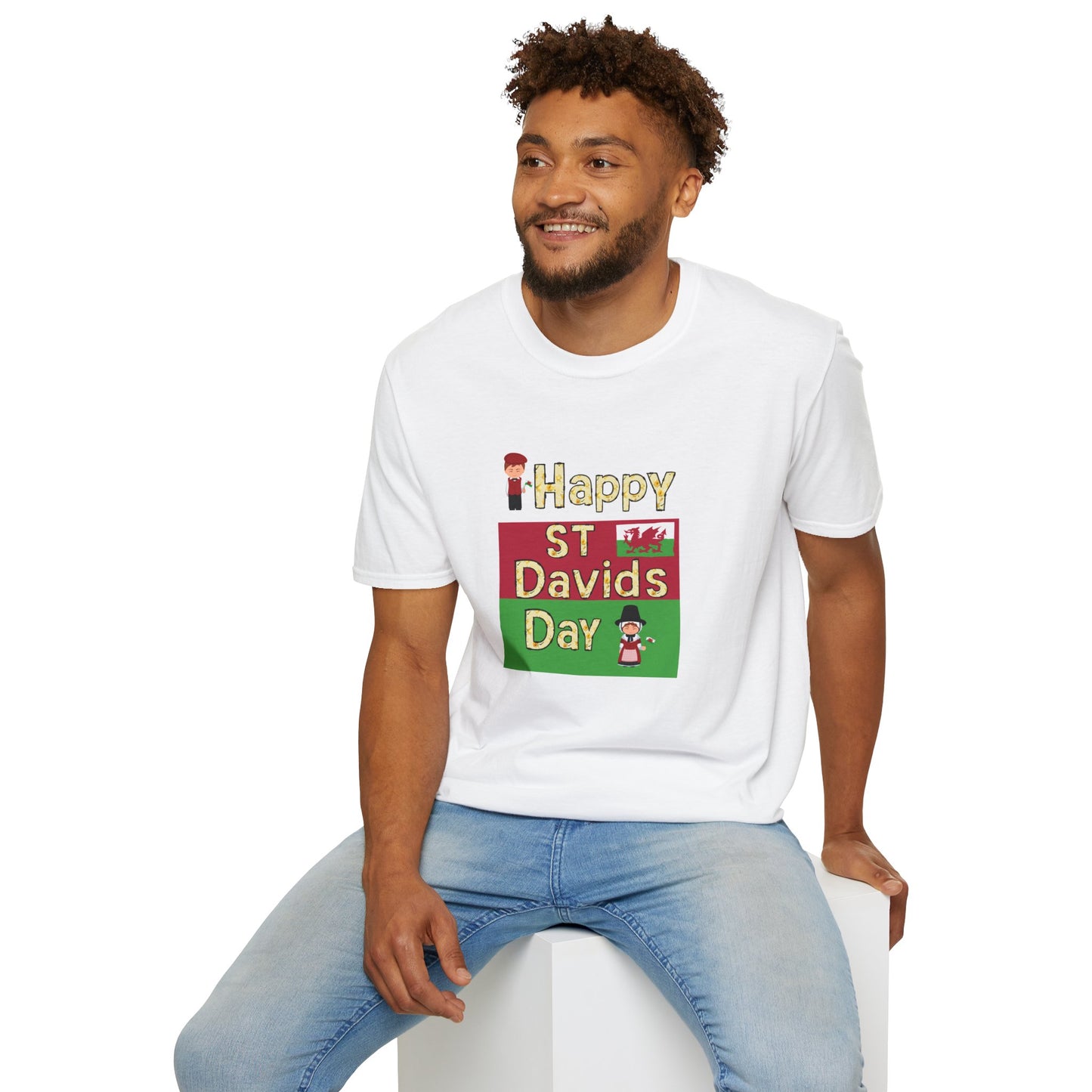 Happy St David's Day Unisex Softstyle Adult T-Shirt