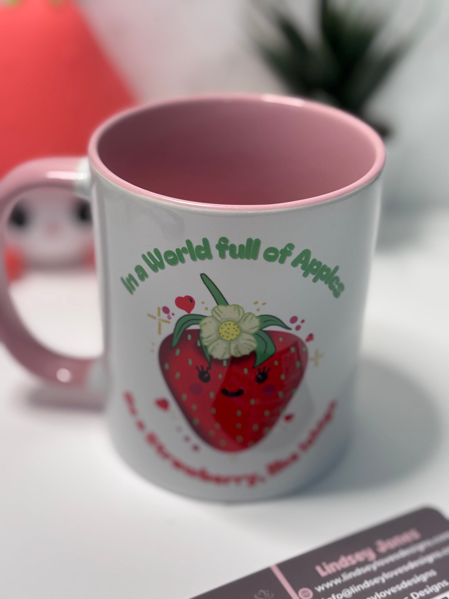Ichigo the Strawberry two-toned 11oz motivational mug
