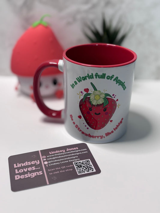 Ichigo the Strawberry two-toned 11oz motivational mug
