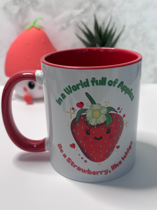 Ichigo the Strawberry two-toned 11oz motivational mug