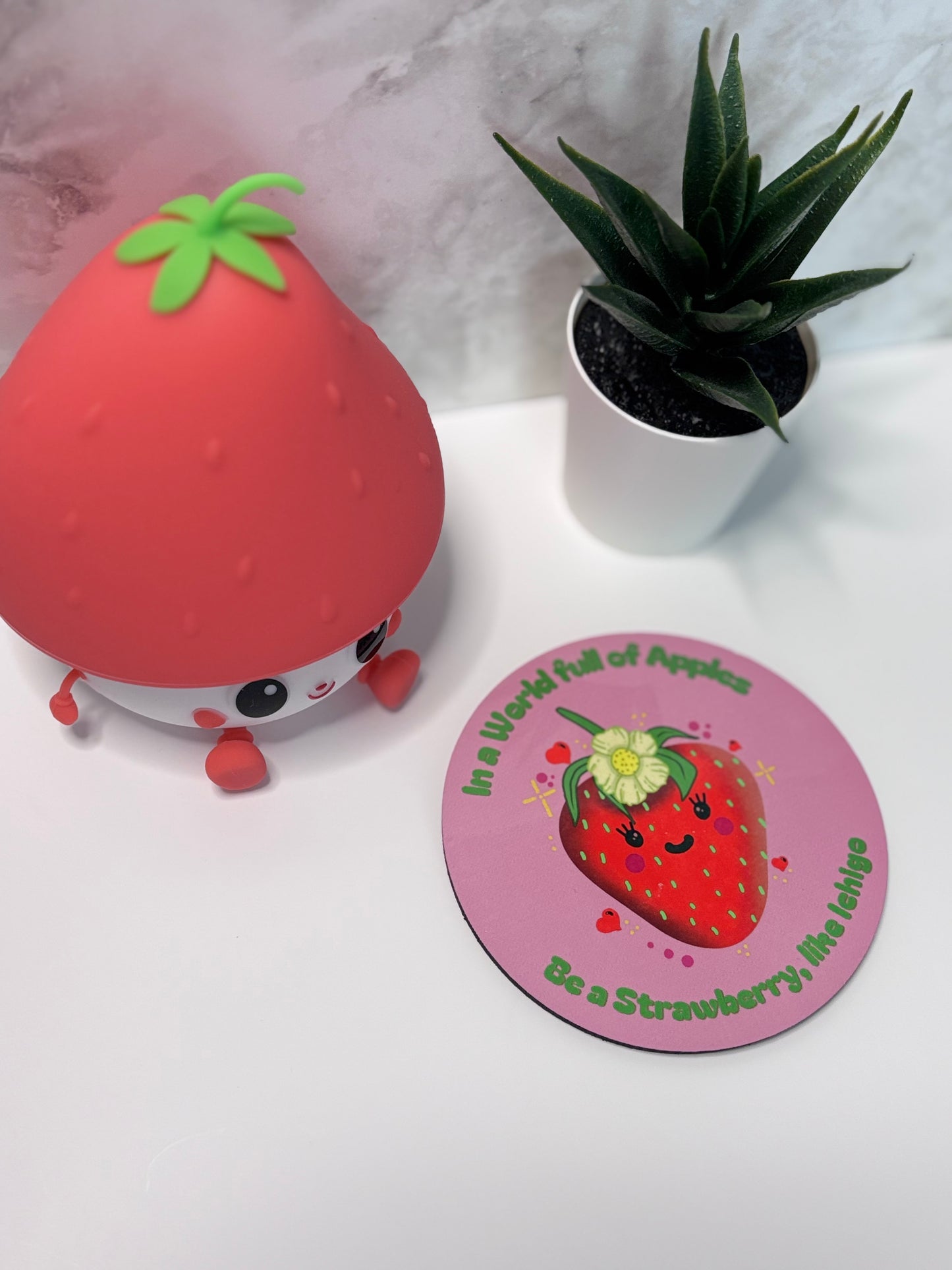 Ichigo the Strawberry Motivational Coaster