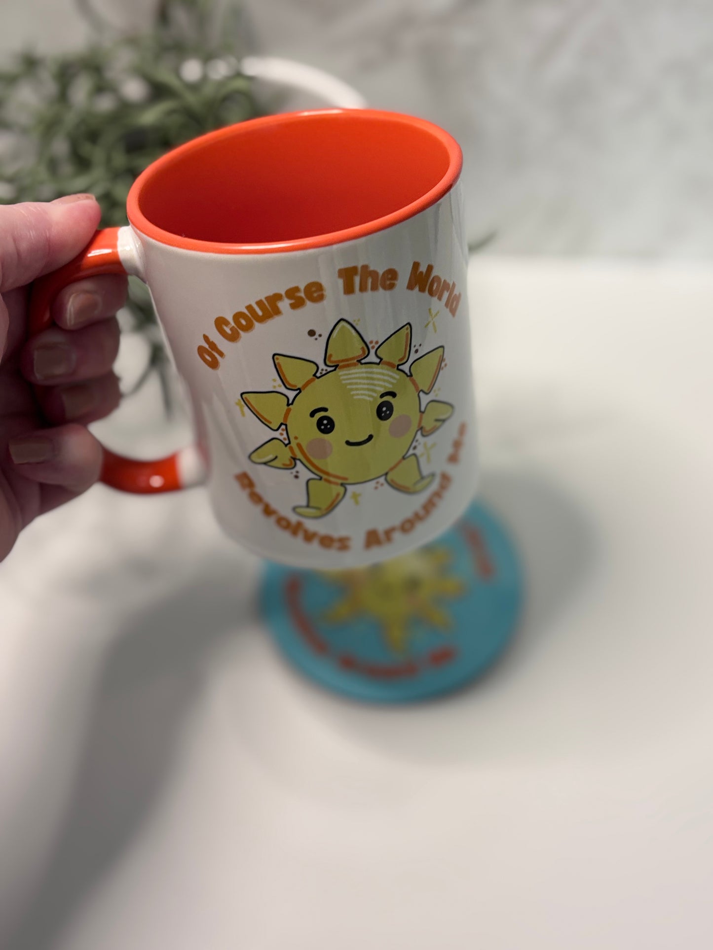 Sunniva orange accent two-tone motivational 11oz mug