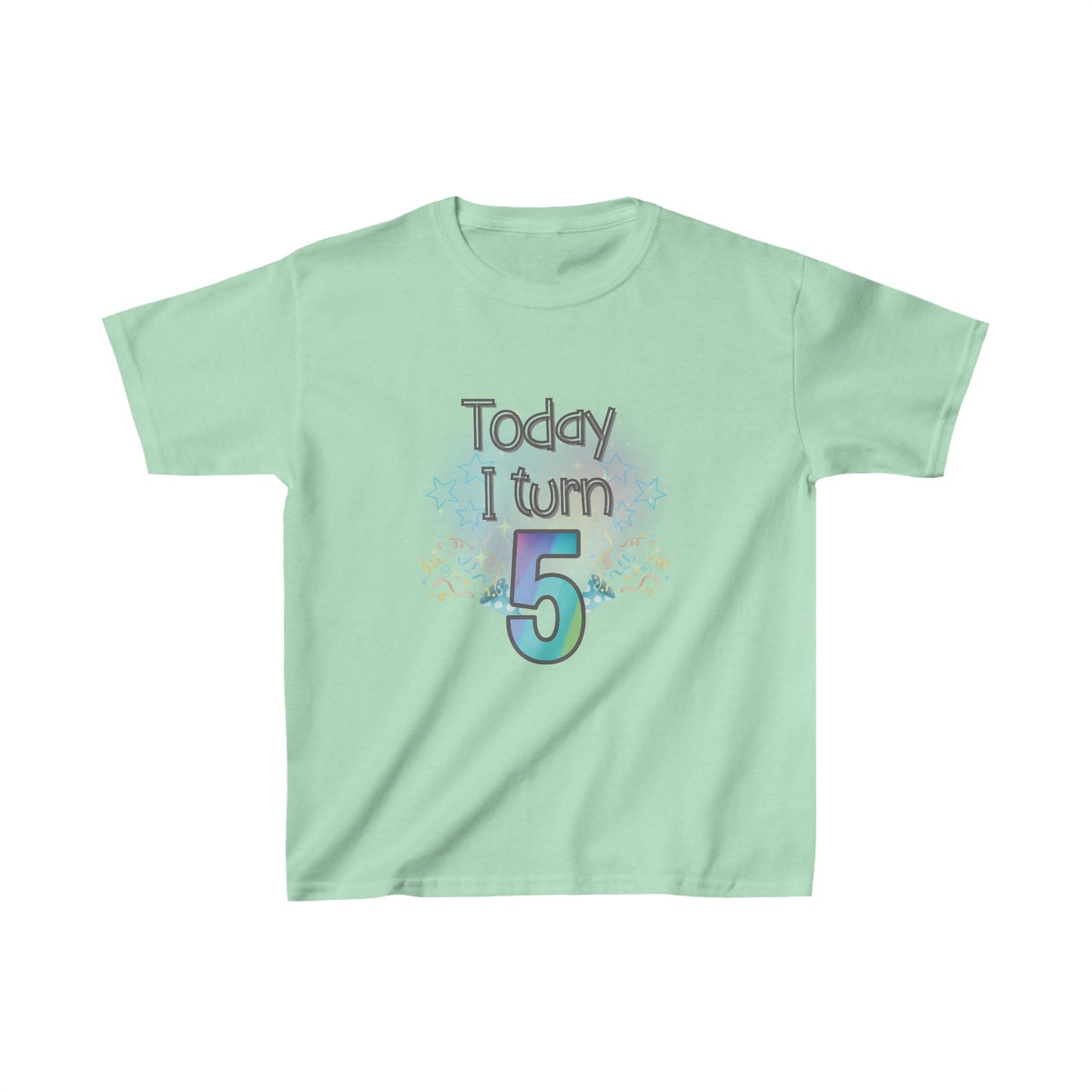 Today I Turn 5 Kids Heavy Cotton™ Tee