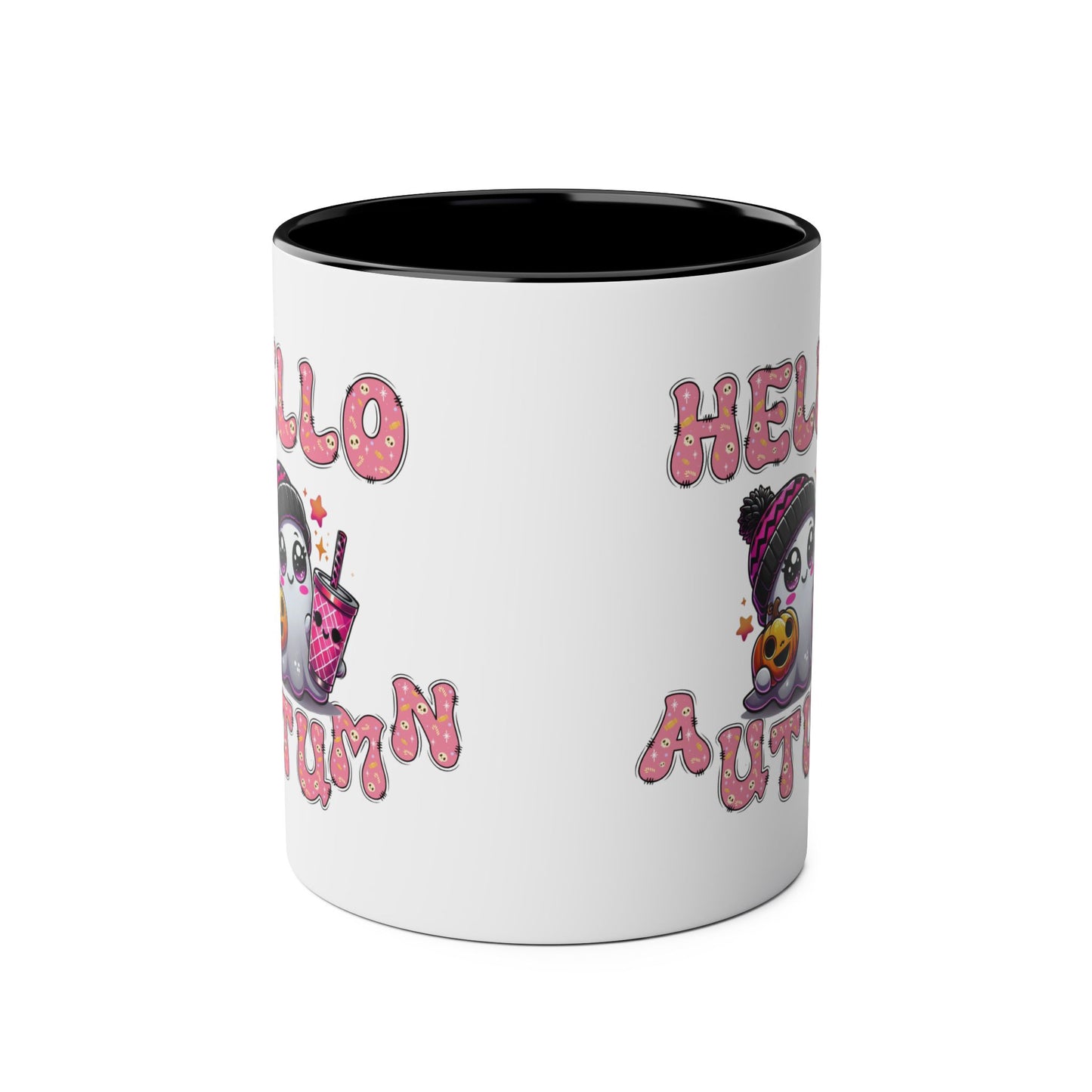 Hello Autumn Pink Two-Tone Coffee Mugs, 11oz