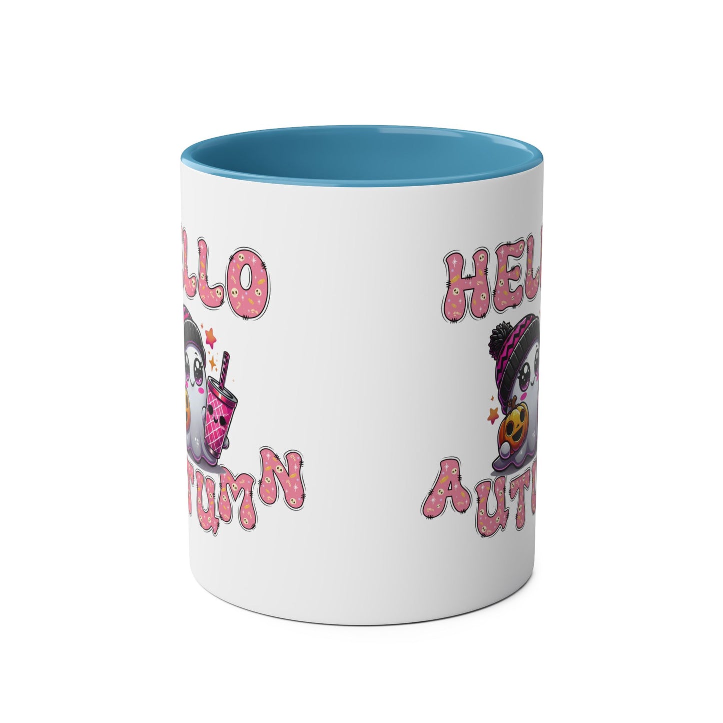 Hello Autumn Pink Two-Tone Coffee Mugs, 11oz