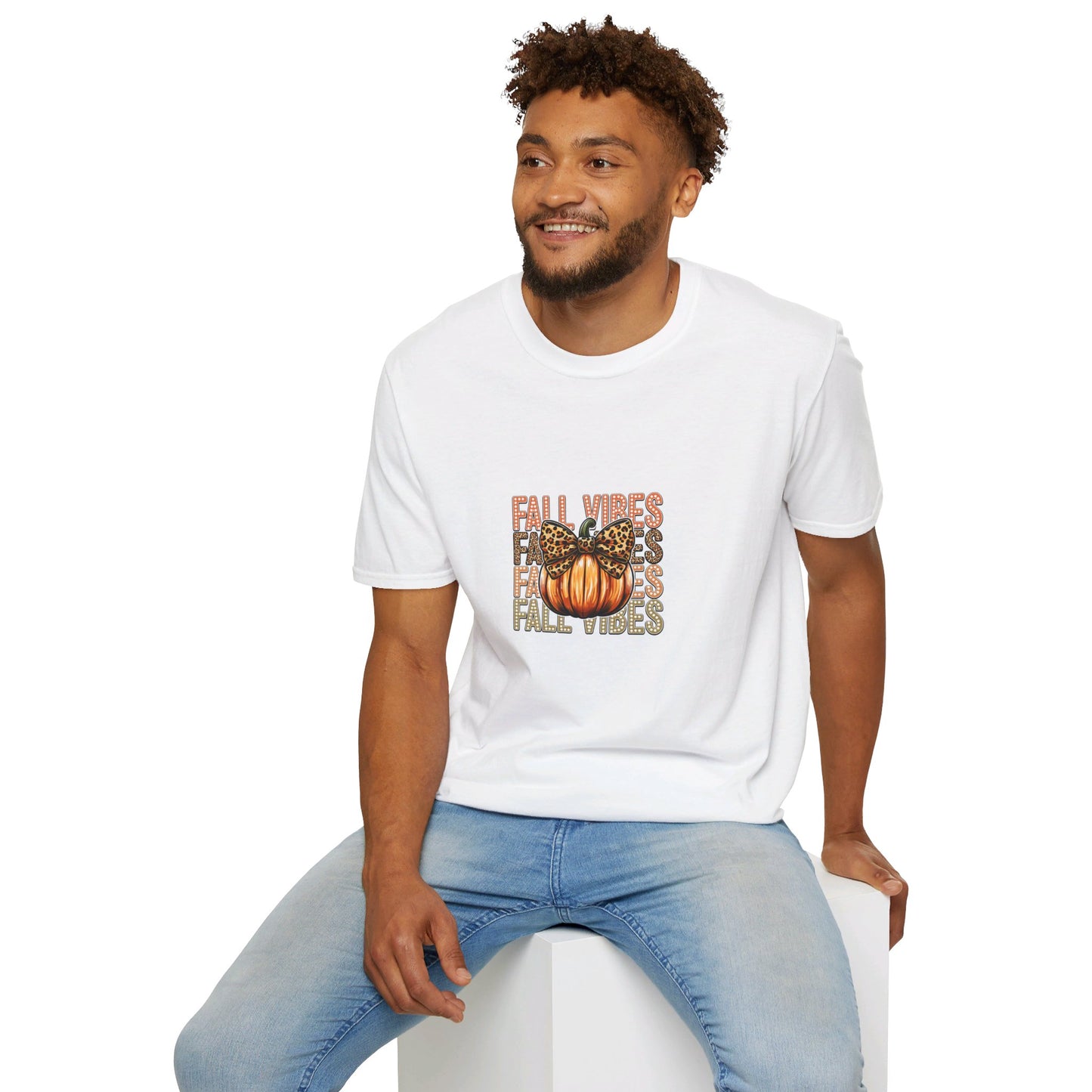 Fall Vibes White Unisex Softstyle T-Shirt