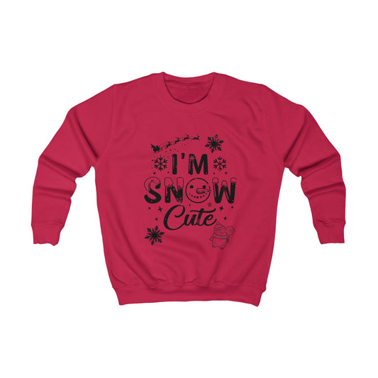 I'm Snow Cute Kids Christmas Sweatshirt in Fire Red