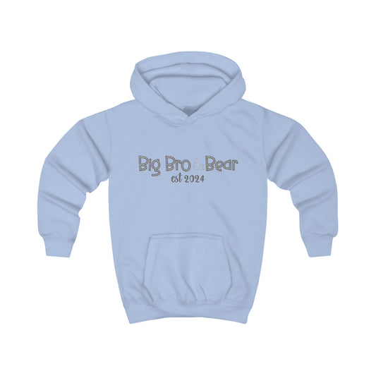 Big Bro Bear Est 2024 Kids Hoodie