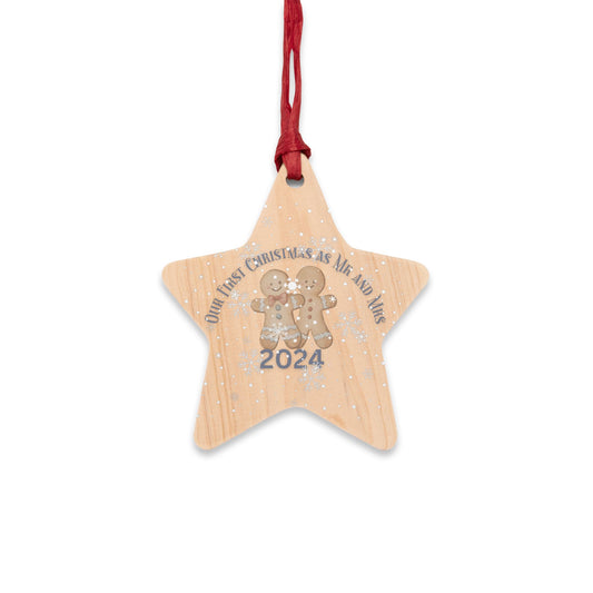 1st Christmas as Mr and Mrs 2024 Wooden Ornament