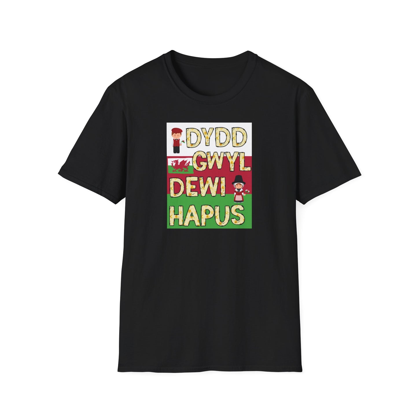 Dydd Gwyl Dewi Hapus Unisex Softstyle Adult T-Shirt