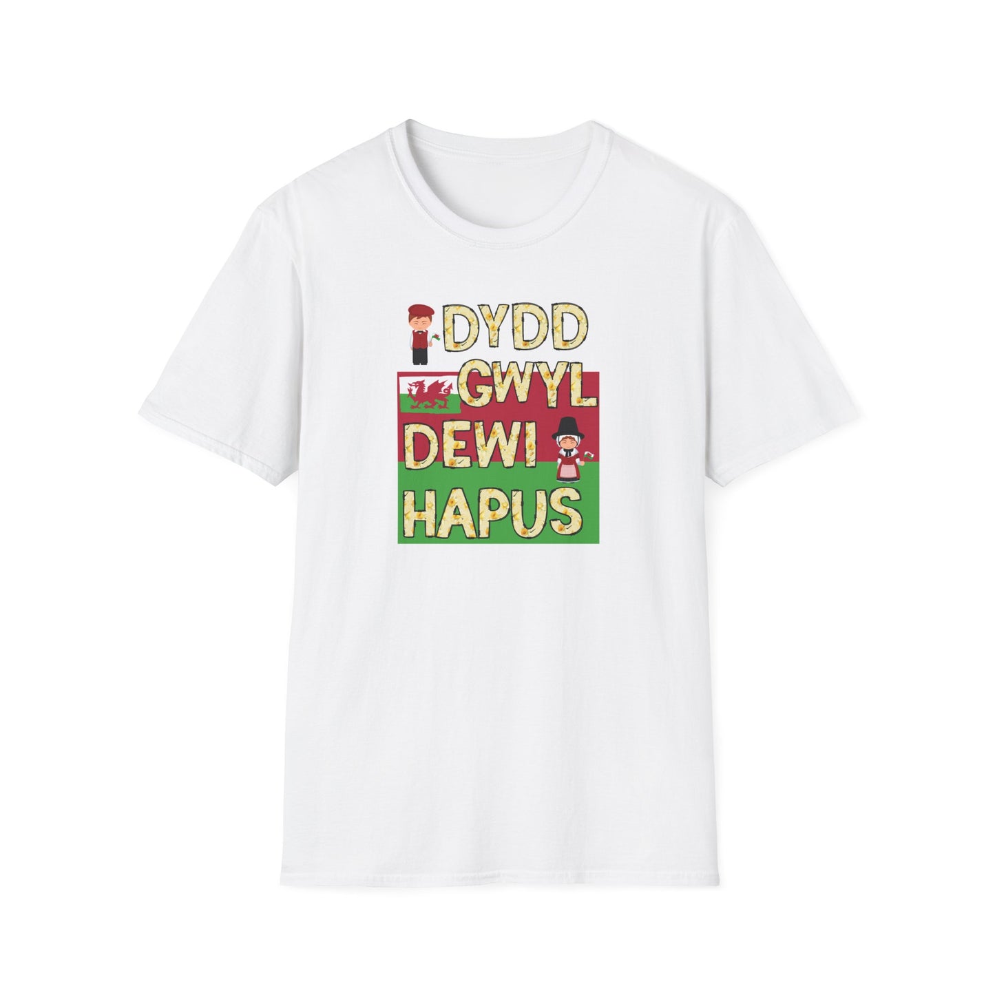 Dydd Gwyl Dewi Hapus Unisex Softstyle Adult T-Shirt